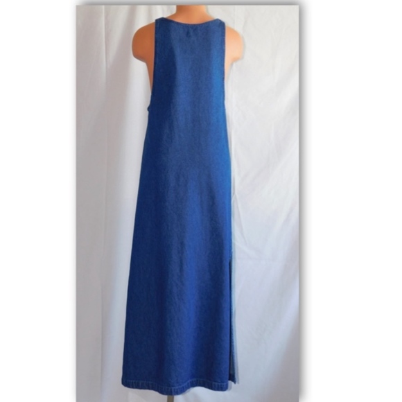 long jean overall dress